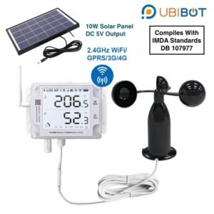 UbiBot GS1-AL4G1RS Industrial-Grade WIFI 4G SIM Temperature Humidity Light Data Logger w/ Wind Speed + Solar Power