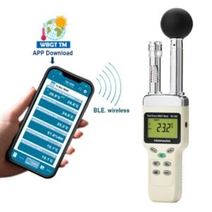 Tenmars TM-188B Heat Stress WBGT Meter with Dew-Point (DEW), Wet bulb (WET) Wireless Bluetooth Data logger